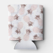 白エレガントモダン大理石バラ金ゴールドパイナップル 缶クーラー (裏面)