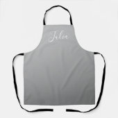 白エレガントモダン文字のグレー書グラデーション エプロン (正面)