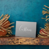 白エレガントモダン文字のグレー書グラデーション フォトプラーク (側面)