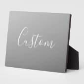 白エレガントモダン文字のグレー書グラデーション フォトプラーク (側面)