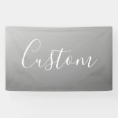 白エレガントモダン文字のグレー書グラデーション 横断幕 (横)