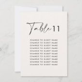 白エレガントモダン結婚表の座席表 (裏面)