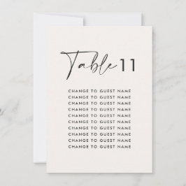 白エレガントモダン結婚表の座席表