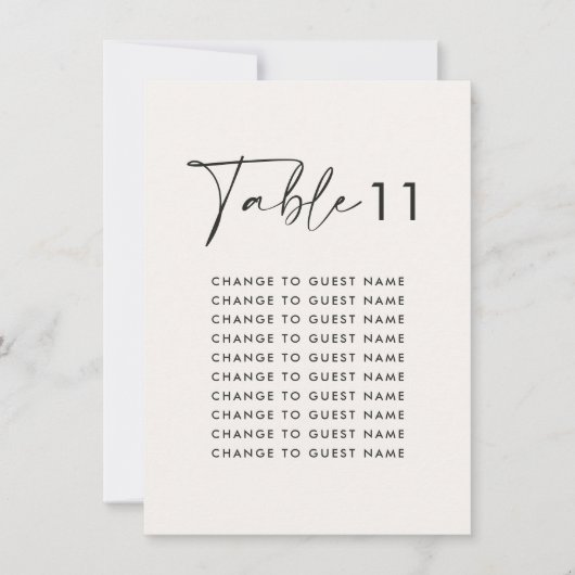 白エレガントモダン結婚表の座席表 (正面)