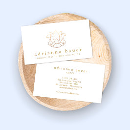 白エレガントモダン蓮 名刺