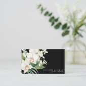 白エレガントモダン蘭ブラック名刺 名刺 (スタンド正面)