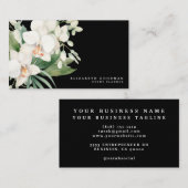 白エレガントモダン蘭ブラック名刺 名刺 (正面/裏面)