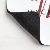 白エレガントモダン赤文字モノグラム マウスパッド (コーナー)