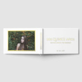 白エレガントモダン金ゴールド写真キンチェニェラ ゲストブック (全面)