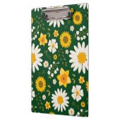 白エレガントモダン黄フローラデザイン クリップボード (左)