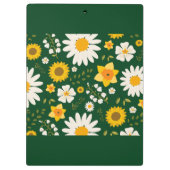 白エレガントモダン黄フローラデザイン クリップボード (裏面)