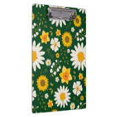 白エレガントモダン黄フローラデザイン クリップボード (右)