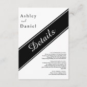白エレガントモダン黒のデリケート結婚ズ エンクロージャーカード (正面)