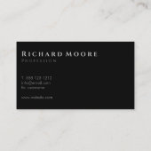 白エレガントモダン黒の写真モノグラムの 名刺 (裏面)