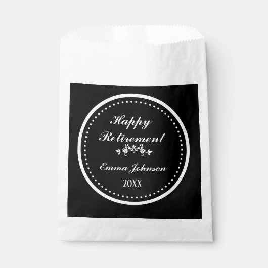 白エレガントモダン黒の幸福な退職 フェイバーバッグ (正面)