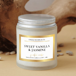 白エレガントモダン&金ゴールド包装キャンドルラベル フードラベル