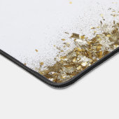 白エレガントモノグラムの金ゴールドフェイクグリッター デスクマット (コーナー)