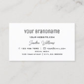 白エレガントモノグラモダンムシンプル 名刺 (裏面)