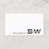 白エレガントモノグラモダンムシンプル 名刺 (正面)