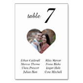 白エレガントユニーク写結婚の座席表 テーブルナンバー (裏面)