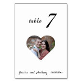白エレガントユニーク写結婚の表番号 テーブルナンバー (裏面)