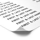 白エレガントユリ結婚の座席表 ポスター (角)