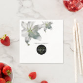 白エレガントユリ結婚ーズ スタンダードカクテルナプキン (インサイチュ)