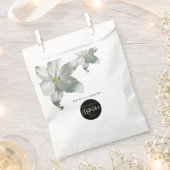 白エレガントユリ結婚ーズ フェイバーバッグ (クリップ留めされた状態)