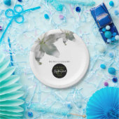 白エレガントユリ結婚ーズ ペーパープレート (パーティー)