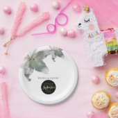 白エレガントユリ結婚ーズ ペーパープレート (パーティー)