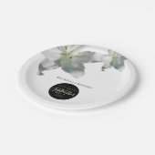 白エレガントユリ結婚ーズ ペーパープレート (アングル)