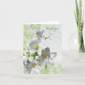 白エレガントユリ花悔やみや弔慰サンキューカード カード (正面)