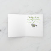 白エレガントユリ花悔やみや弔慰サンキューカード カード (内部)