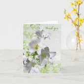 白エレガントユリ花悔やみや弔慰サンキューカード カード (黄色い花)