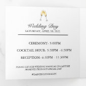 白エレガントユーカリ結婚ス詳細 三つ折りカード (内部最初)