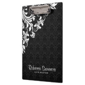 白エレガントレース及び黒ダマスク クリップボード (左)