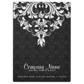 白エレガントレース及び黒ダマスク クリップボード (裏面)