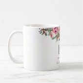白エレガントローズピンクフローラ100誕生日 コーヒーマグカップ (左)