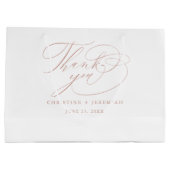 白エレガントローズ金ゴールドス結婚クリプト ラージペーパーバッグ (裏面)