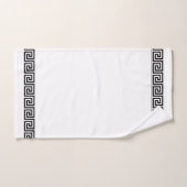 白エレガント上の黒いギリシャのパターン バスタオルセット (ハンドタオル)