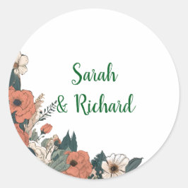 白エレガント丸フローラの封結婚包シーラー ラウンドシール