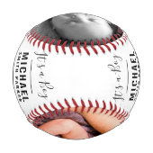 白エレガント人誕生のお知らせ2写真名 野球ボール (裏面)