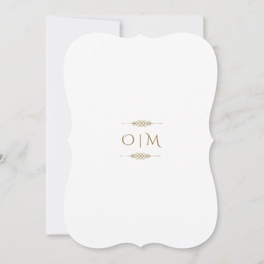 白エレガント仮装結婚の 招待状 (裏面)