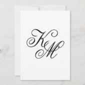 白エレガント伝統的結婚式招待状 招待状 (裏面)