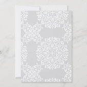 白エレガント伝統的黒の写真結婚 招待状 (裏面)