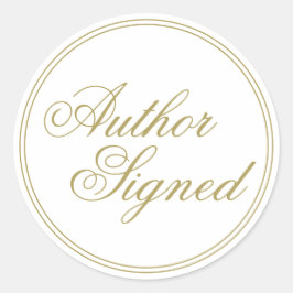 白エレガント作家署名 ラウンドシール