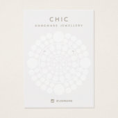 白エレガント円モチーフイヤリング表示カード (正面)