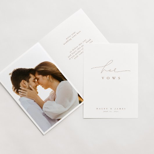 白エレガント写真結婚の誓いカード カード