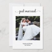 白エレガント写真結婚発表 招待状 (正面)