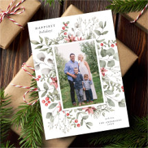 白エレガント冬の水彩緑の写真